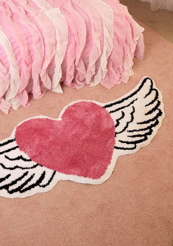 Let's Fly Away Heart Rug