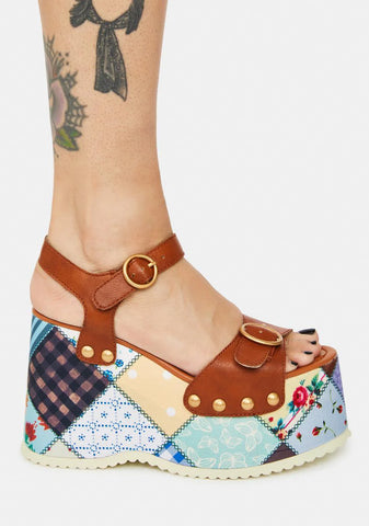 Stitched With Love Patchwork Sandals