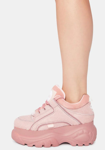 Pink Classic Low Fur Sneakers