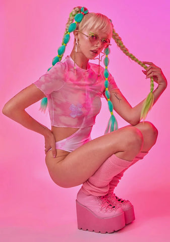 Candy Cloud Mesh Top