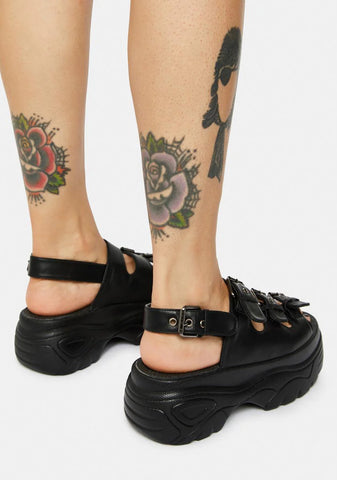 Black Out My Way Platform Sandals
