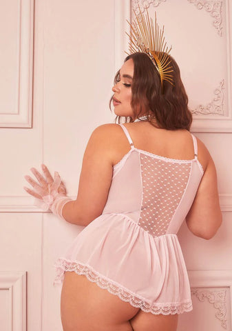 Plus Blush Spoiled But Not Rotten Lace Teddy