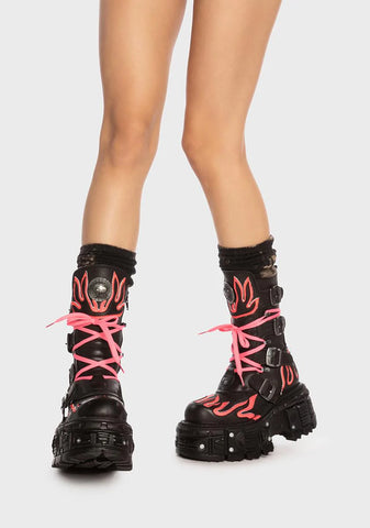 Pink M-Tank015-C6 Platform Boots