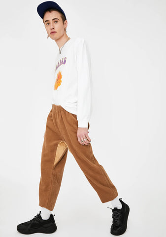 Beige Corduroy Easy Pants