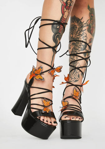 Dark Pixie Queen Lace-Up Heels