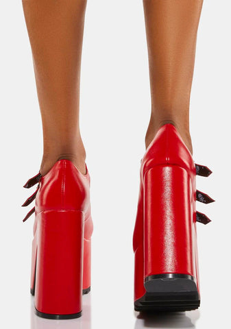 Red Safety Platform Heels