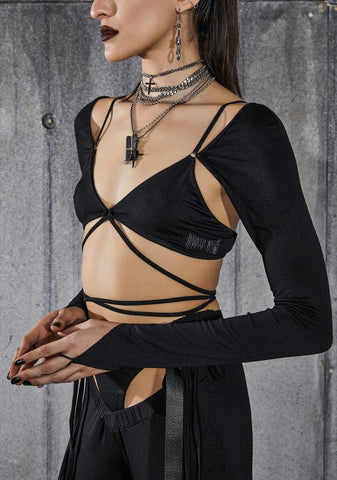 Snare Long Sleeve Wrap Bra Top