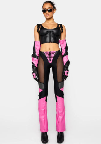 Pink Moto Mesh Pants