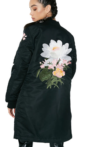 MA-1 Blossom Souvenir Illusion Long Coat