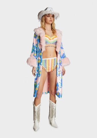 Starlet Starz Sequin Faux Fur Jacket