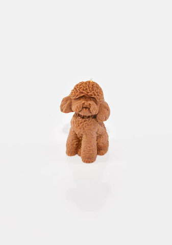 Honey Brown Poodle Candle