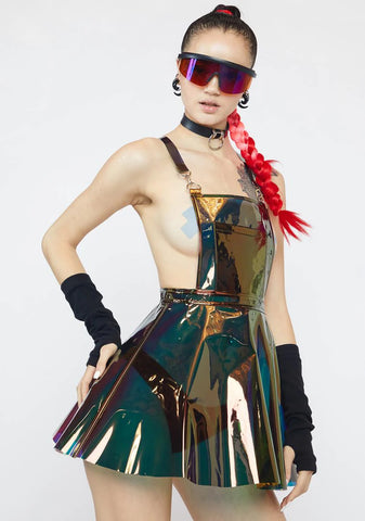 Techno Gurl Hologram Overall Dress