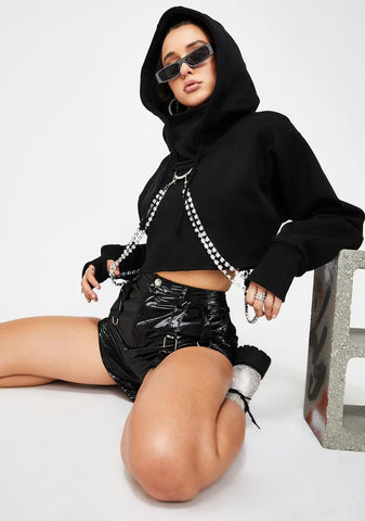 Icy N' Dangerous Rhinestone Chain Hoodie