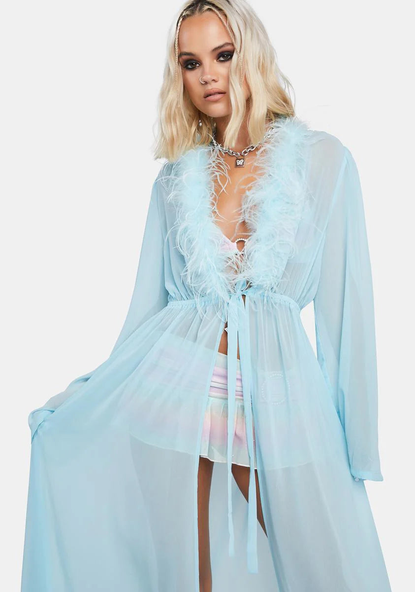 Sky Walking On Air Marabou Robe