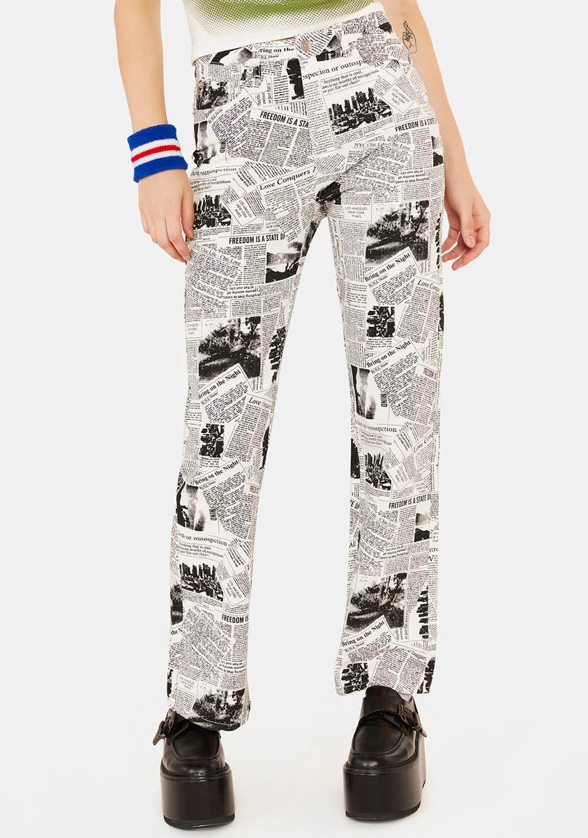 Read All About It Newspaper Pants