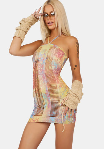 Savannah Slashed Halter Dress