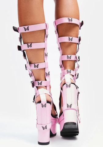 Pink Nightcall Hi Butterfly Platform Heels