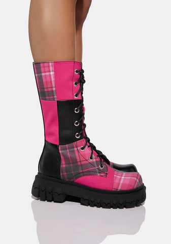 Scream And Shout Patchwork Boots