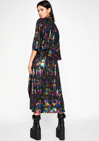 Hellish Prisms Metallic Kimono