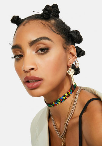 Locked Desires Key Drop Earrings Set