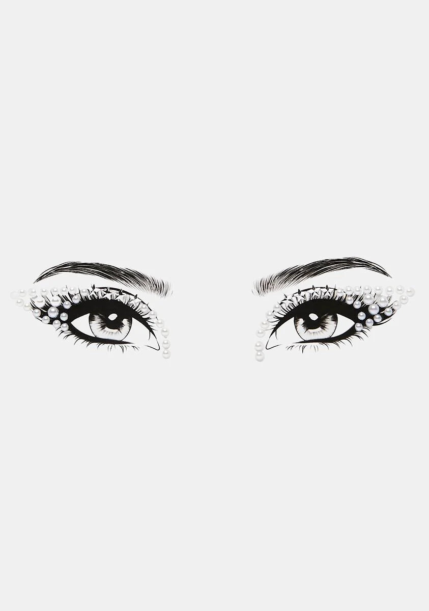 Silver Star & Pearl Face Gems