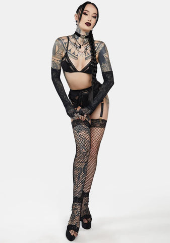 Curfew Time Sheer Garter Belt