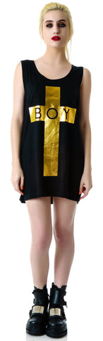 x BOY London Boy Cross Oversized Tank - Black