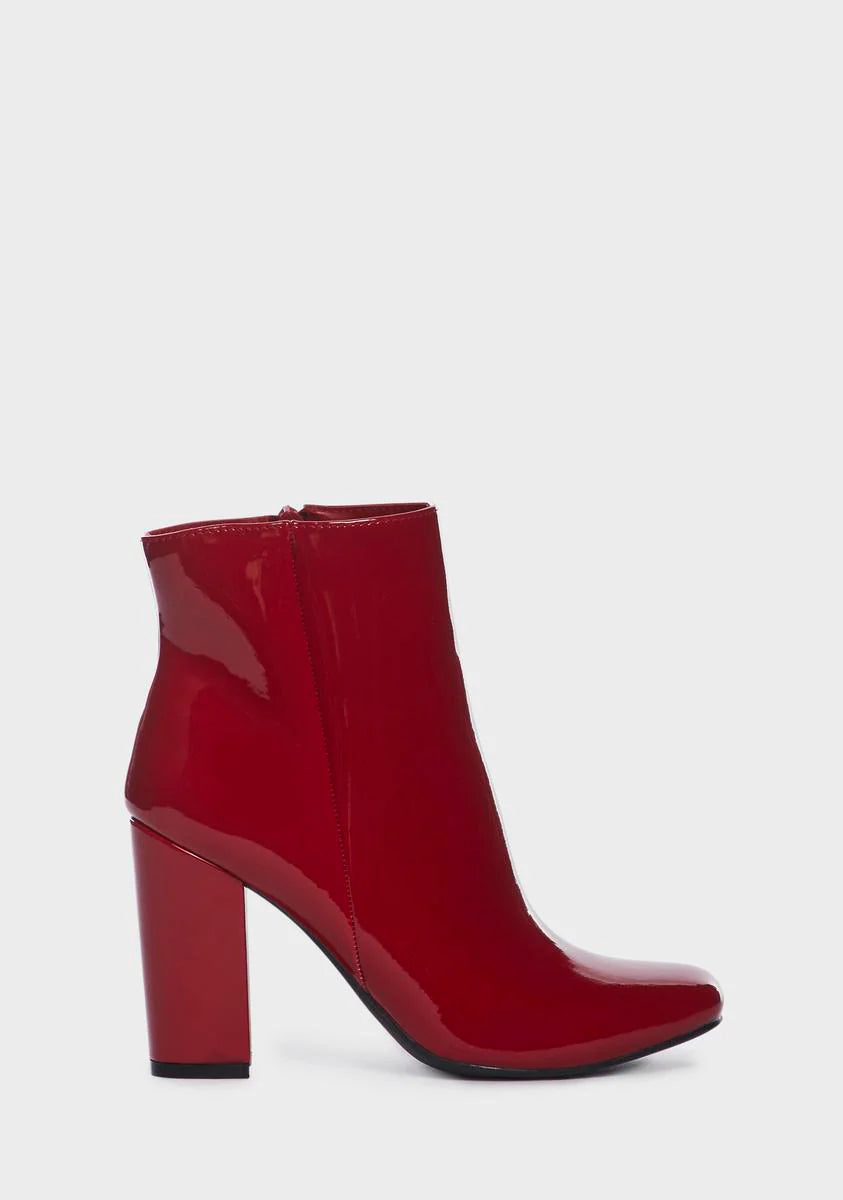 Wine Finally Awake Ankle Boots