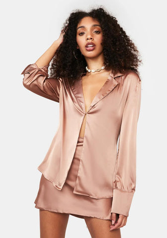 Take A Chance Satin Skirt Set