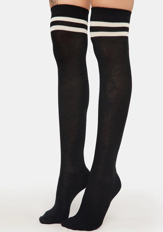 Top Stripe Cashmere Blend Knee High Socks
