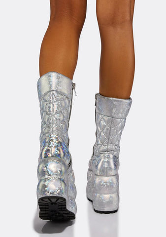 Space Raid Holographic Puffer Boots