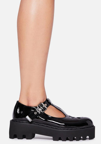 Slick Beauty Blossom Patent Mary Janes