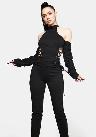 Ready For This Lace Up Jumpsuit