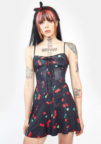Dark Sweet Serenity Cherry Mini Dress