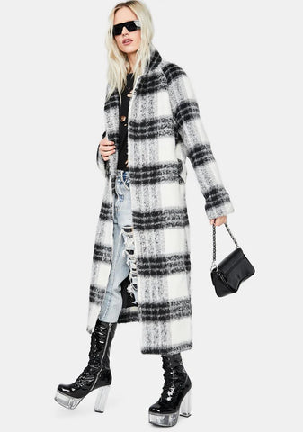 Top Of The Class Plaid Wool Coat