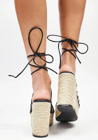 Midnight Life's A Beach Platform Wedges