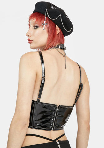 Eva Patent Bustier Top