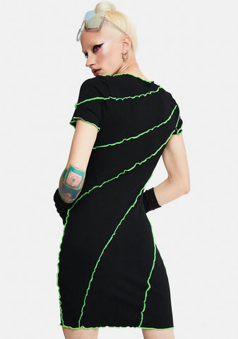 Enter The Void Seamed Mini Dress