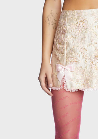 High Class Heiress Brocade Mini Skirt