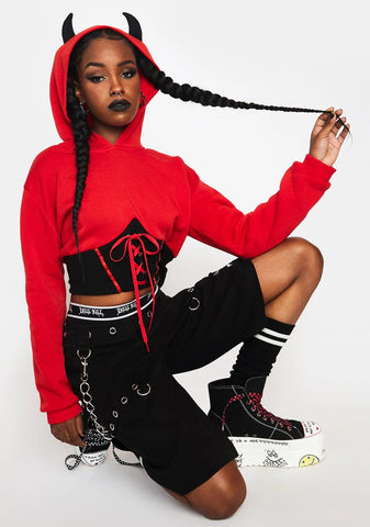 Locked Outta Heaven Corset Hoodie