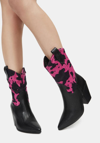 Ring the Bells Cow Print Boots
