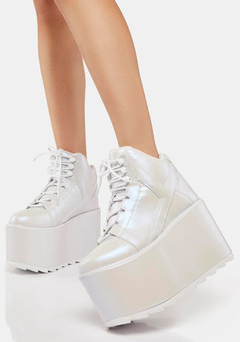 White Pearl Qozmo Platform Sneakers
