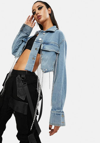 U Walk In Chained Denim Jacket