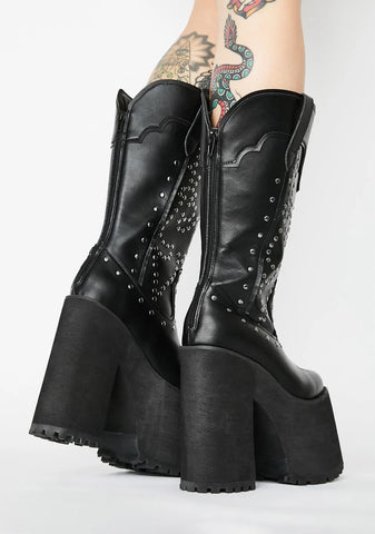 Bad Bitch Platform Cowboy Boots