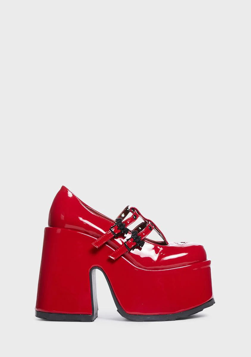 Red Camel-55 Platform Mary Janes