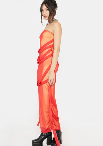 Work Of Art Strappy Maxi Dress