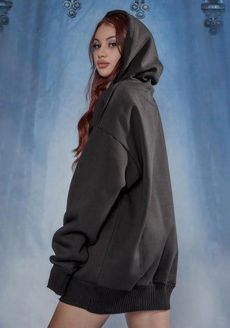 Little Red Oversized Graphic Hoodie