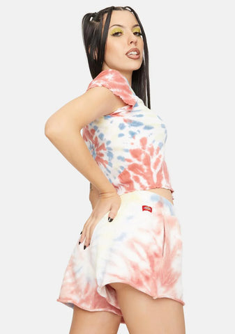 Apricot Swirl Tie Dye Lounge Shorts