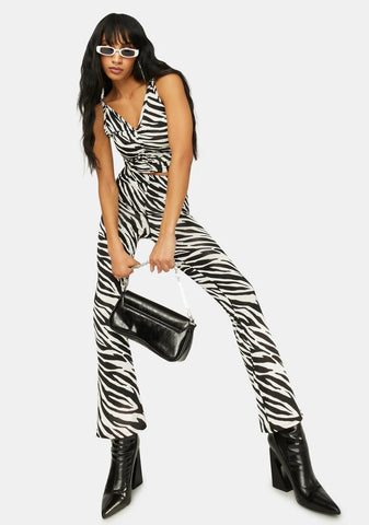 Animal Behavior Zebra Print Pant Set