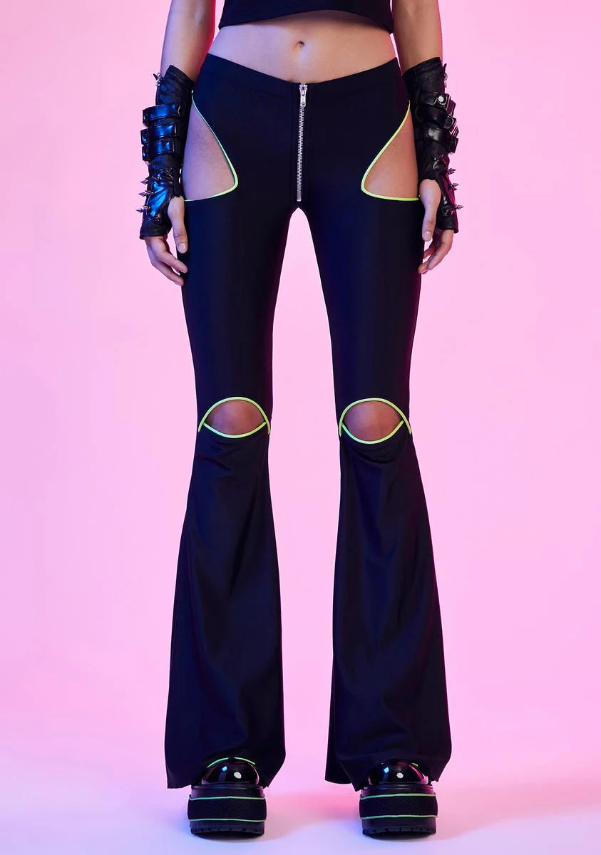 Rave Vixen Cut-Out Flare Pants